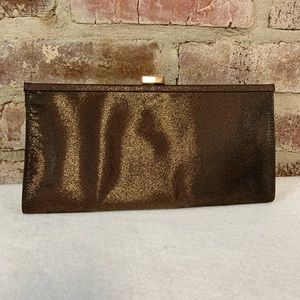 Shimmery brown evening shoulder bag purse